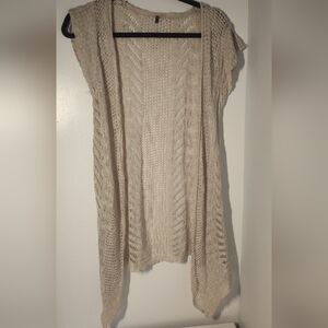 Elegant Cream Knit Women's Sweater Size M #472